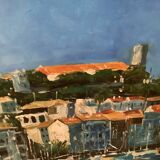 ERCAN Le Suquet Cannes on canvas frame