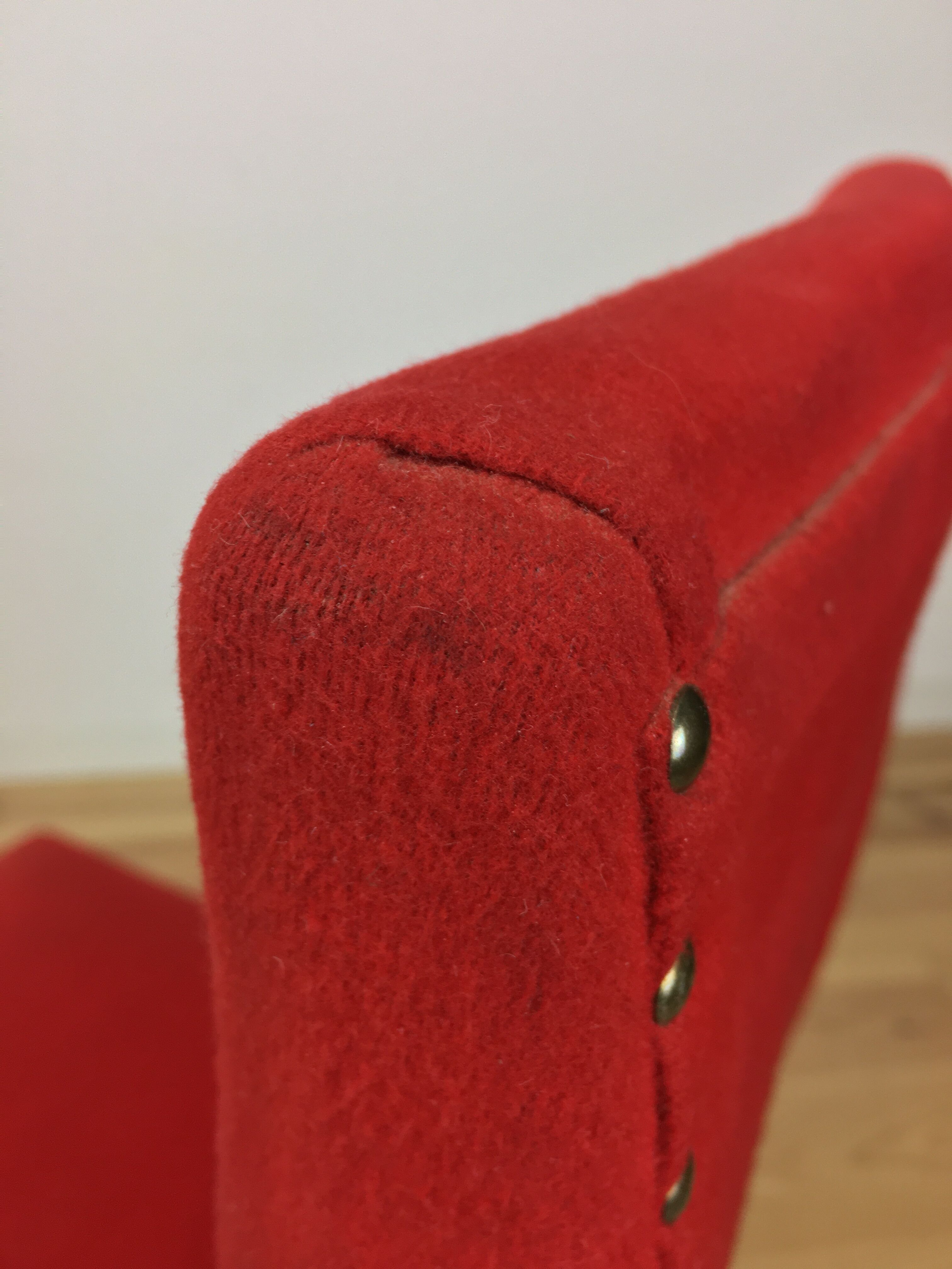 Vintage Steiner 60s chair, red, wood