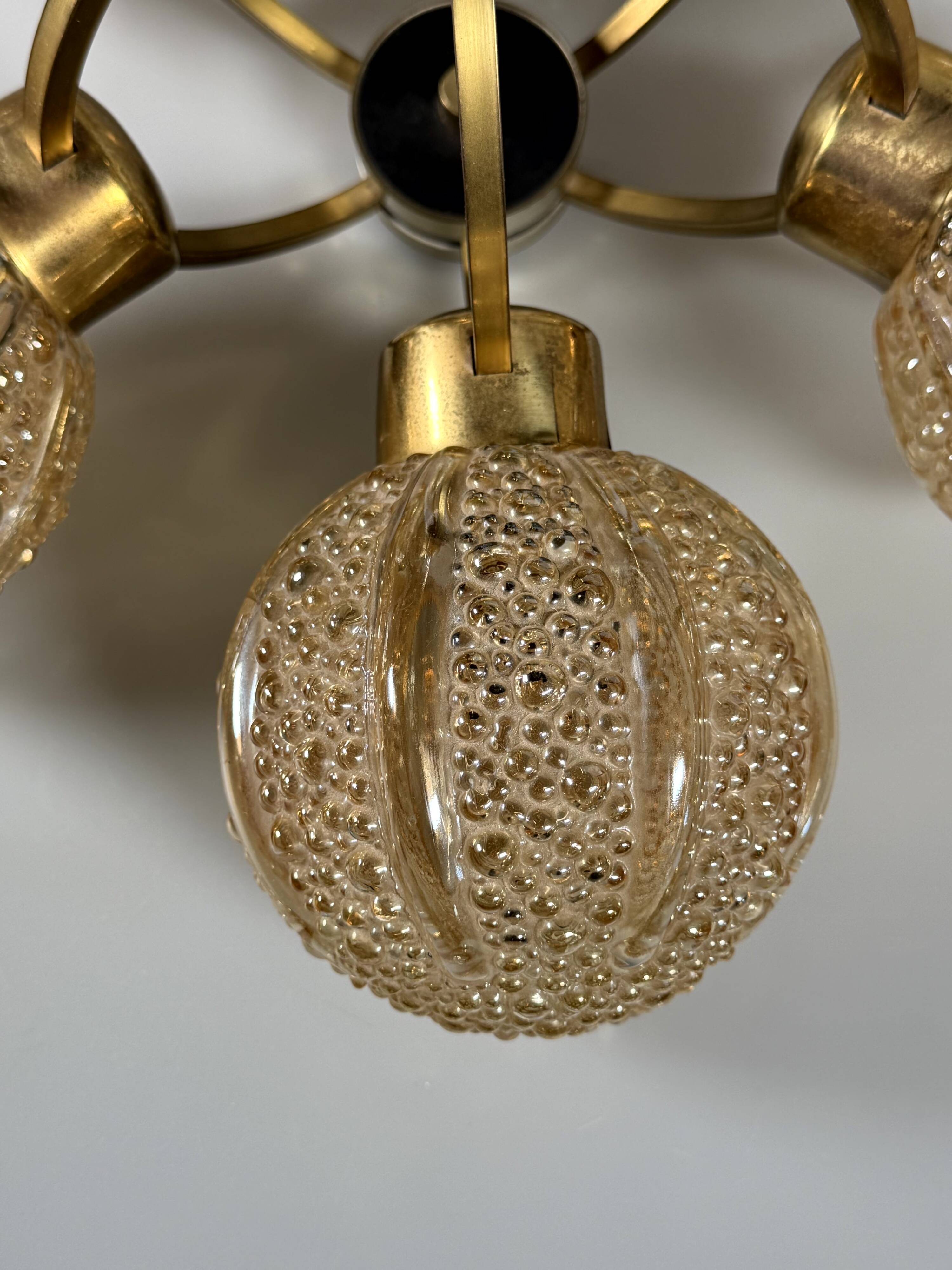 1960s 1970s 6-Light Sputnik Chandelier by Kaiser Leuchten Germany