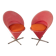 Unique Cone Chairs by Verner Panton for Gebrüder Nehl, set of 2, pink and orange