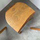 Set of 3 oak tripod stools