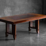 Art Deco parquetry dining table, France, 1930s