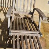 Chaise longue en teck vintage