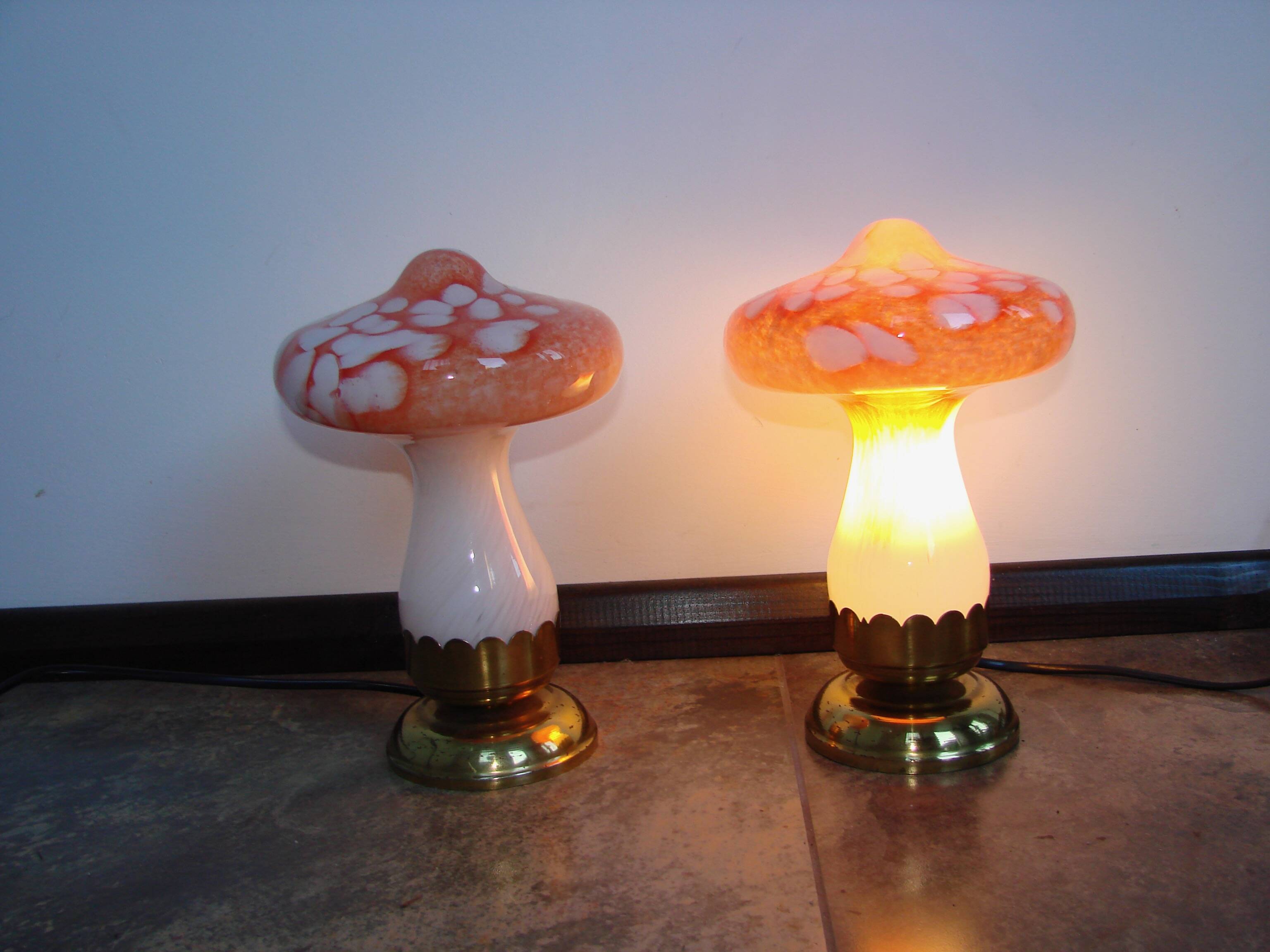 A set of ‘Vintage Mushrooms’ table lamps