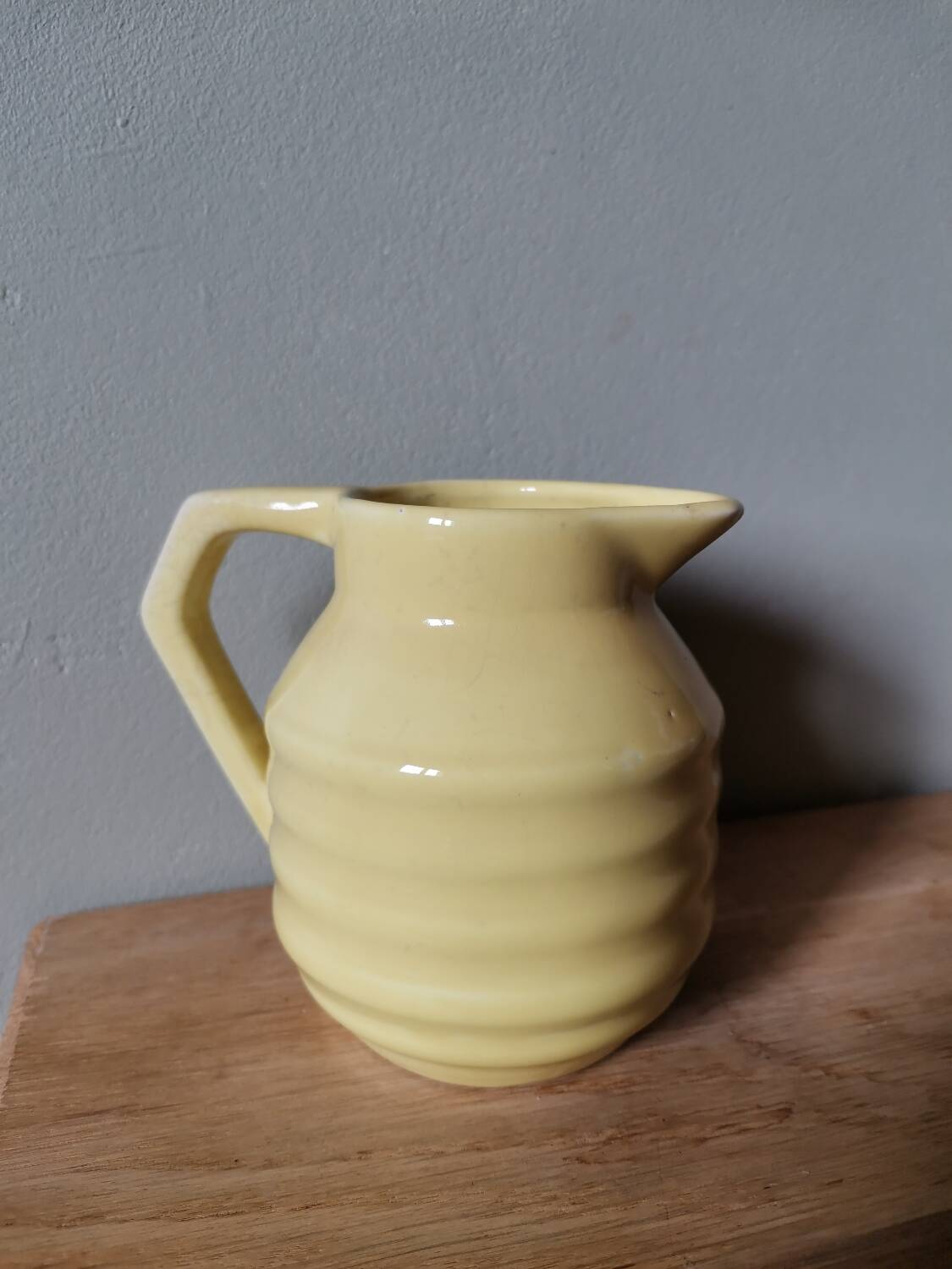 Vintage yellow milk jug pitcher carafe onnaing made in France