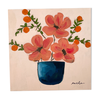 Oil on canvas, Peachy arrangement