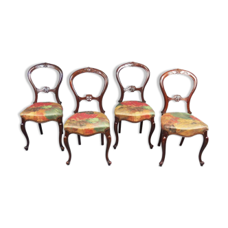 Set of four Napoleon III chairs