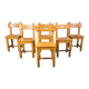 Set of 6 Spanish rustic dining chairs, 1960s