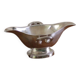 Ercuis silver metal sauce boat French vintage tableware 19.5 cm (7.68 inch). French vintage.