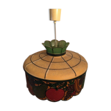 Vintage light suspension in composite fruit decoration