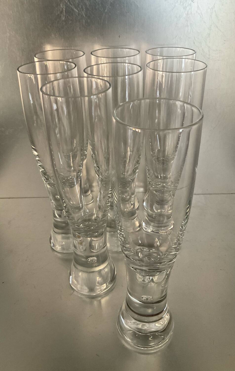 Set of 8 vintage Kosta Boda champagne flute glasses