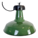 Lampe à suspension industrielle en émail vert, années 1960