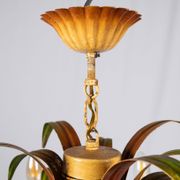 Italian metal chandelier in bamboo imitation, 1960s