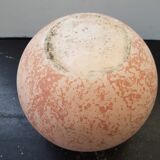 Vase boule céramique rose années 70 décoration vintage