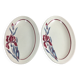 Ramekin x 2 Oval dish Old Model Iris Fleurs French manufacture signed Sarreguemines