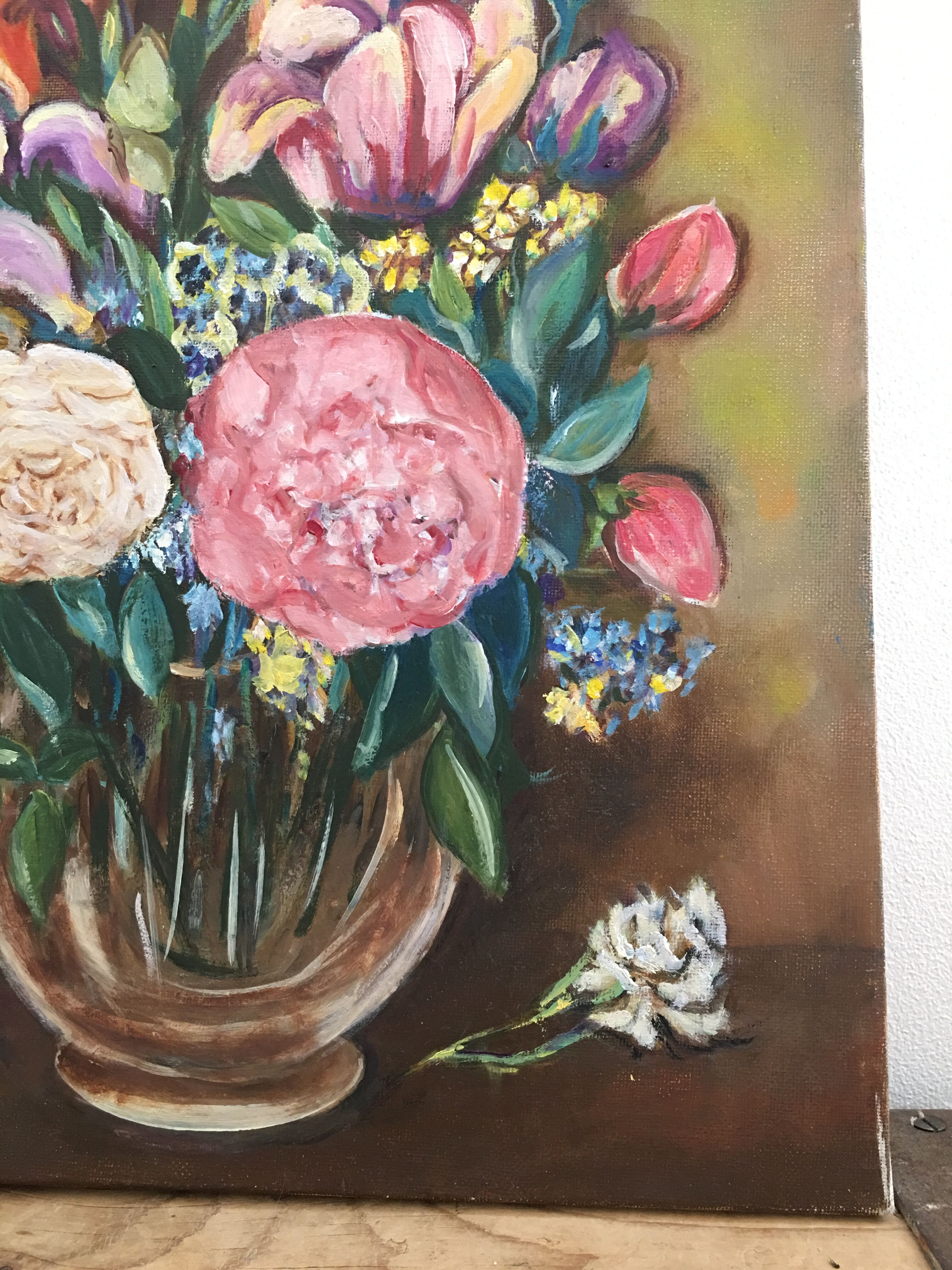 Oil on canvas flower