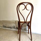 Bistro chair heart in arched beech and canning
