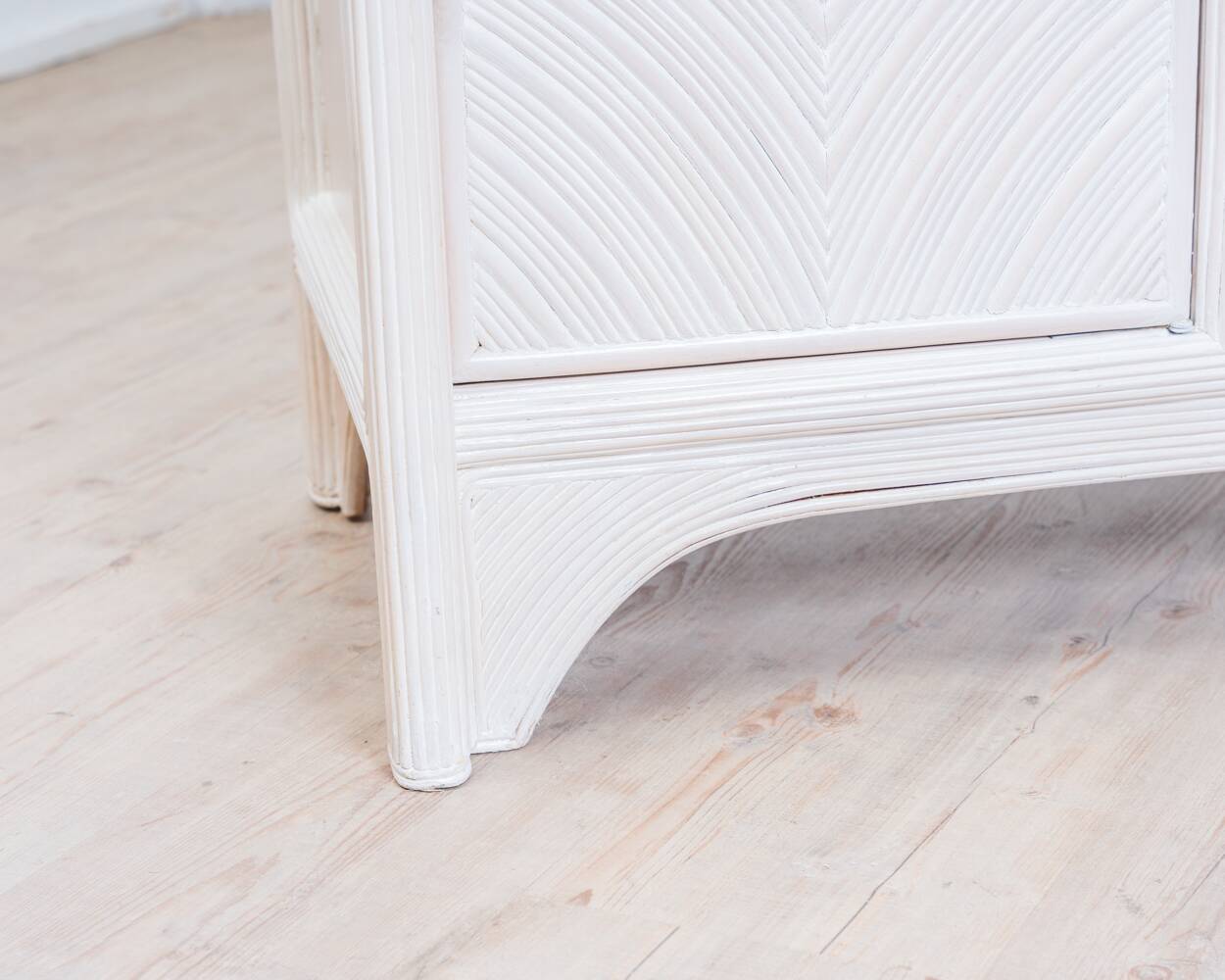 Enfilade Mid-Century Pencil Reed / en rotin, costal design des années 80.