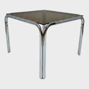 Vintage 70s coffee table - Chrome & smoked glass