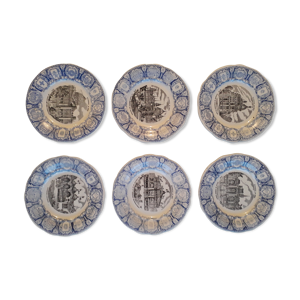 Lot de 6 assiettes parlantes Exposition