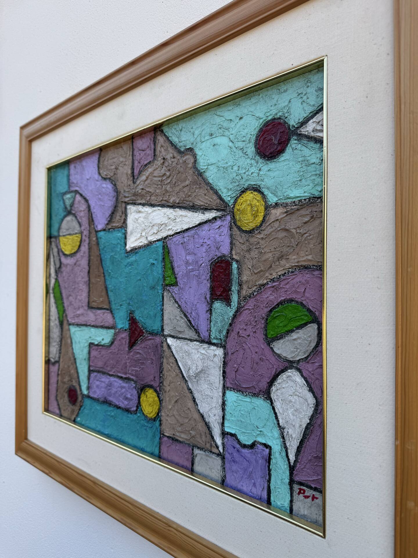 Abstract geometric coloured painting