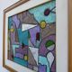 Abstract geometric coloured painting