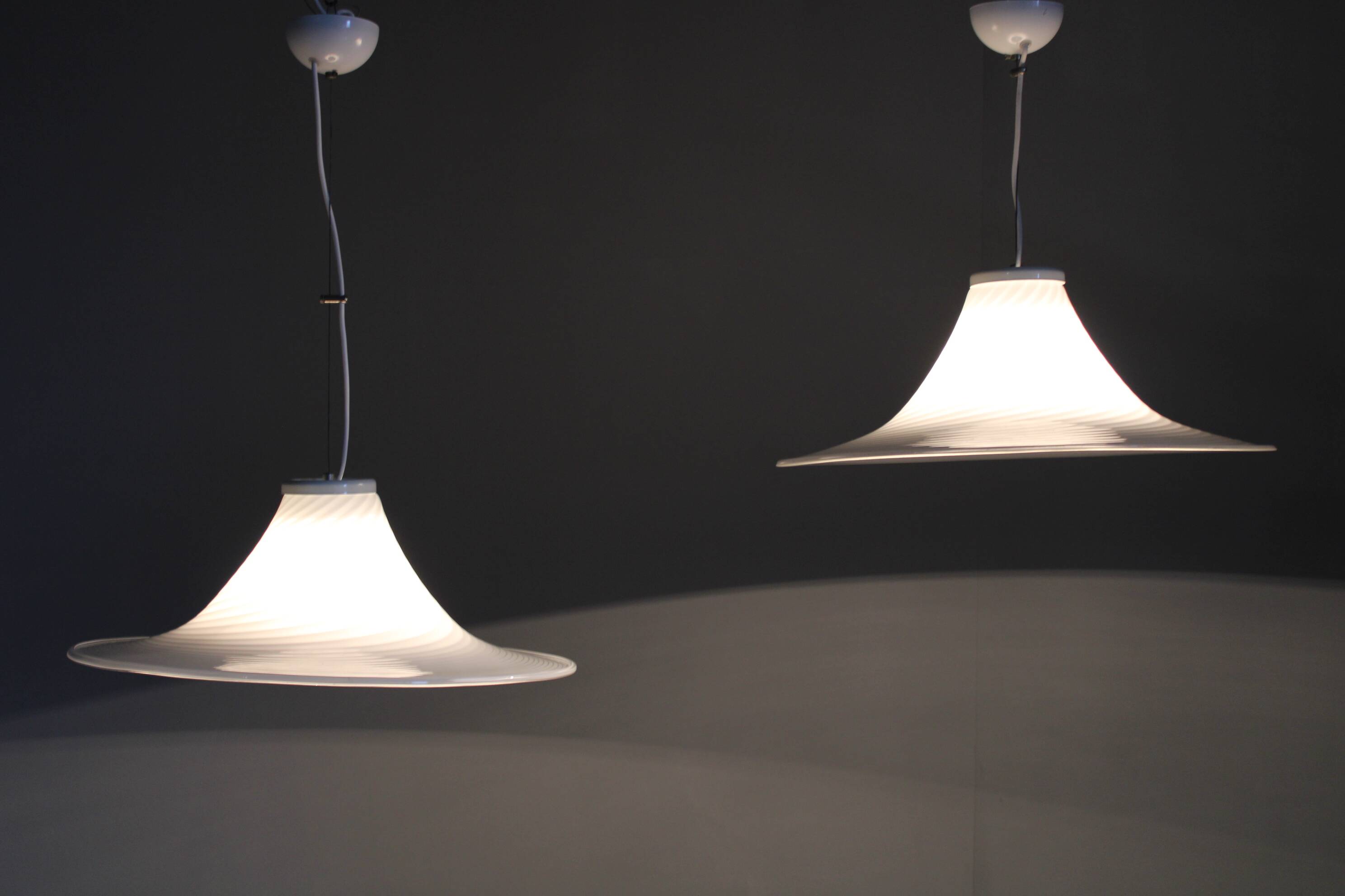 1970s Pair of Italian Pendants by Murano