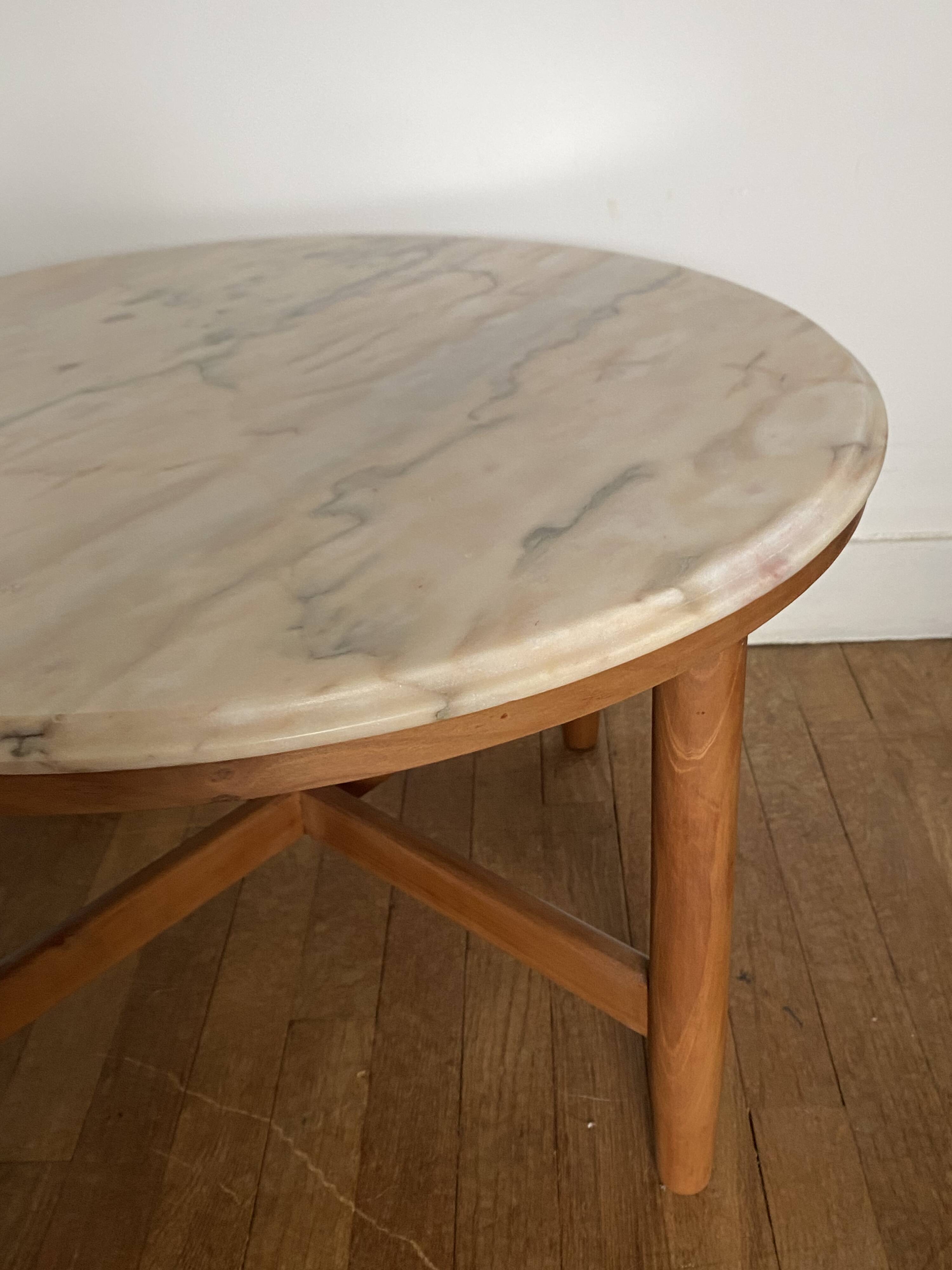 Vintage pink marble coffee table