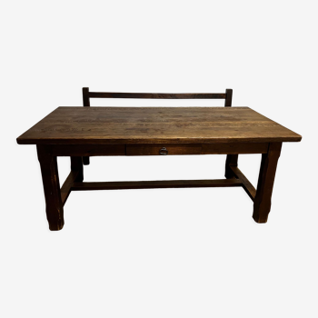 Farm table with bench