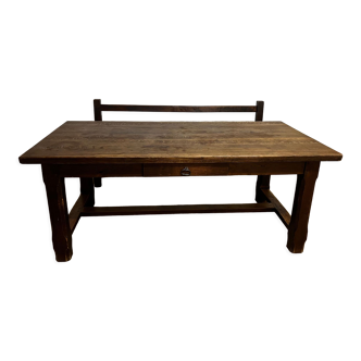 Farm table with bench