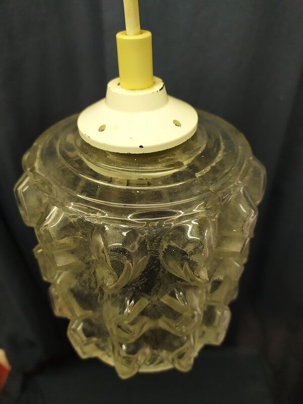 Globe molded glass offal 14 cm old vintage