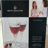 Set of 4 large red wine glasses/Royal Doulton Elegance. Made from high quality lead crystal. High 21 cm. New with box