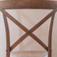 Bistro chairs with cross-back, cane seat.