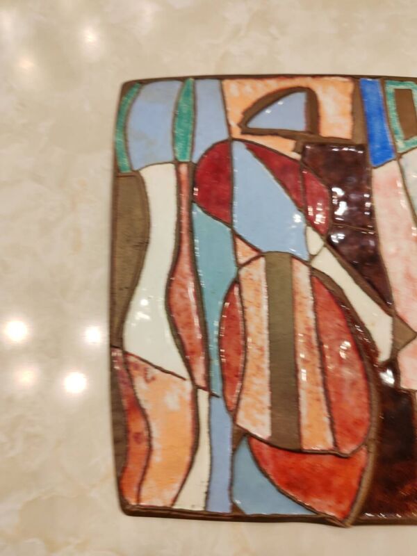 Isaac lane muse, plaque en laiton et émail.