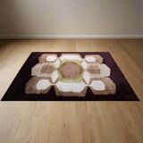 Tapis space age des années 1970 en laine. fabriqué en italie