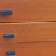 Vintage chest of drawers in gilded oak from the 50s 3 drawers feet bobbin