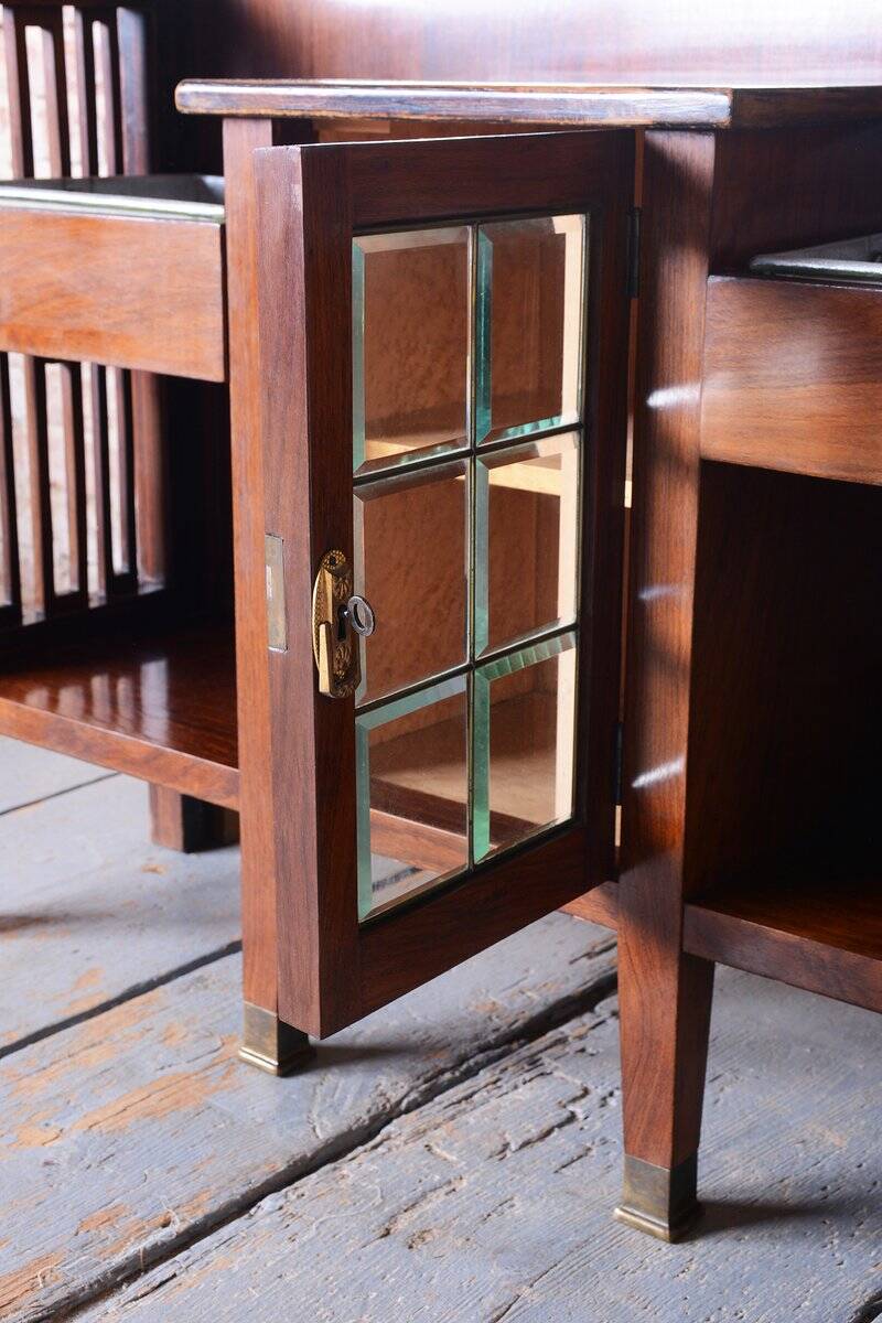 Art Deco Dressing Mirror in Palisander attributed to J.F.M. Hoffmann, Czech, 1910s
