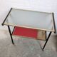 Vintage 1950s rolling dessert trolley with two shelves.