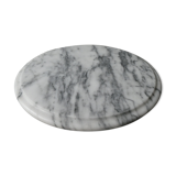 Table mat in white marble veined with grey