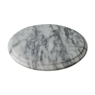 Table mat in white marble veined with grey