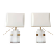 Pair of plexiglass lamps Hollywood Regency 1970