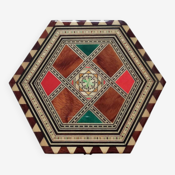Colorful wood marquetry jewelry box Spain