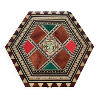 Colorful wood marquetry jewelry box Spain
