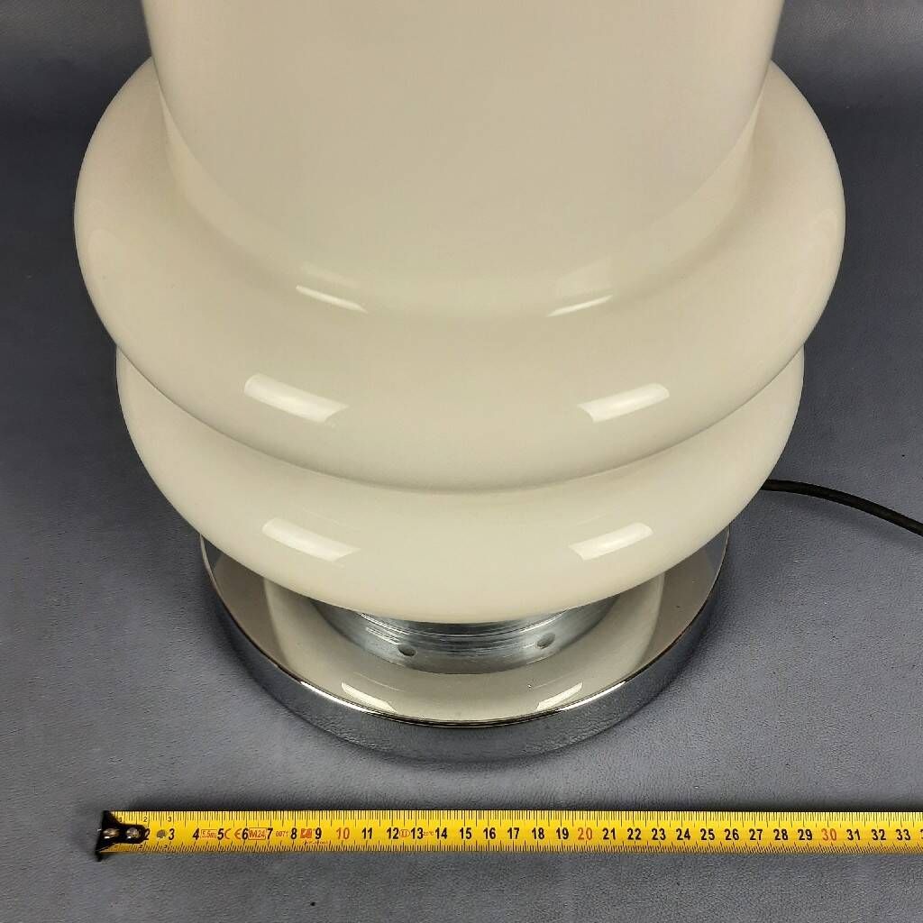 Murano glass table lamp by Nason, Birillo metal, Space Age design 1970.