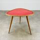 Table d'appoint tripode osier rouge années 50