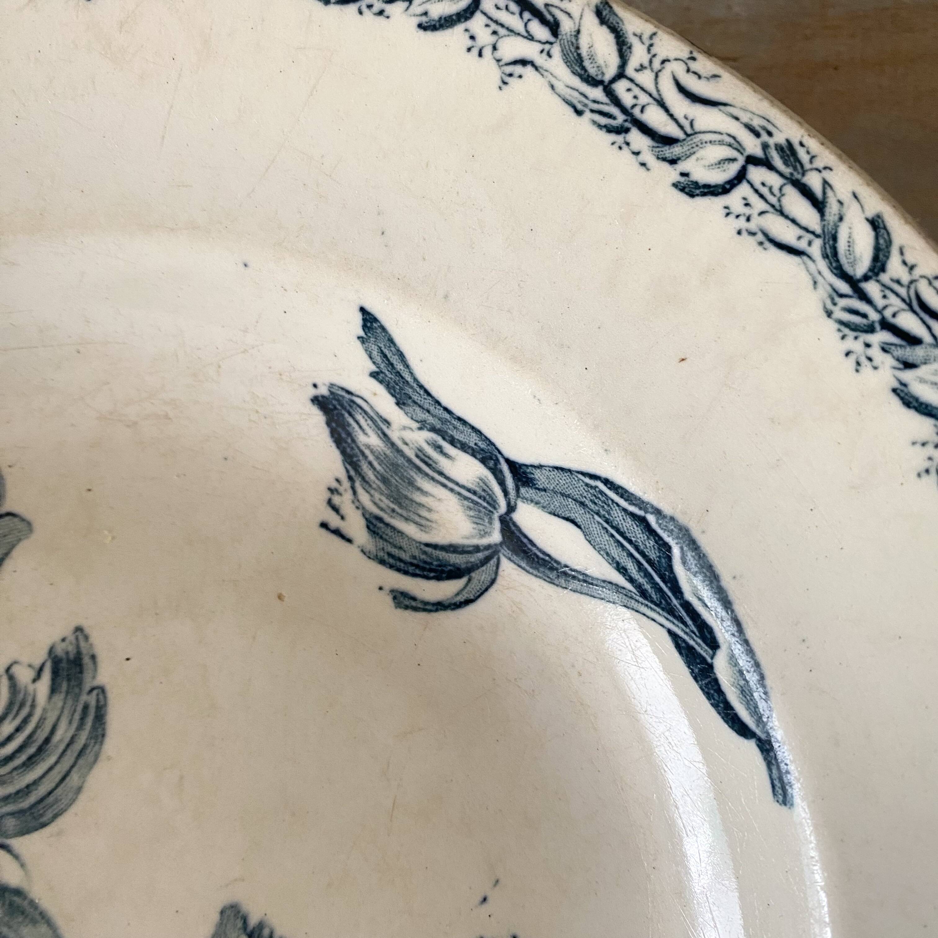 Luneville Tulips ironstone soup plates
