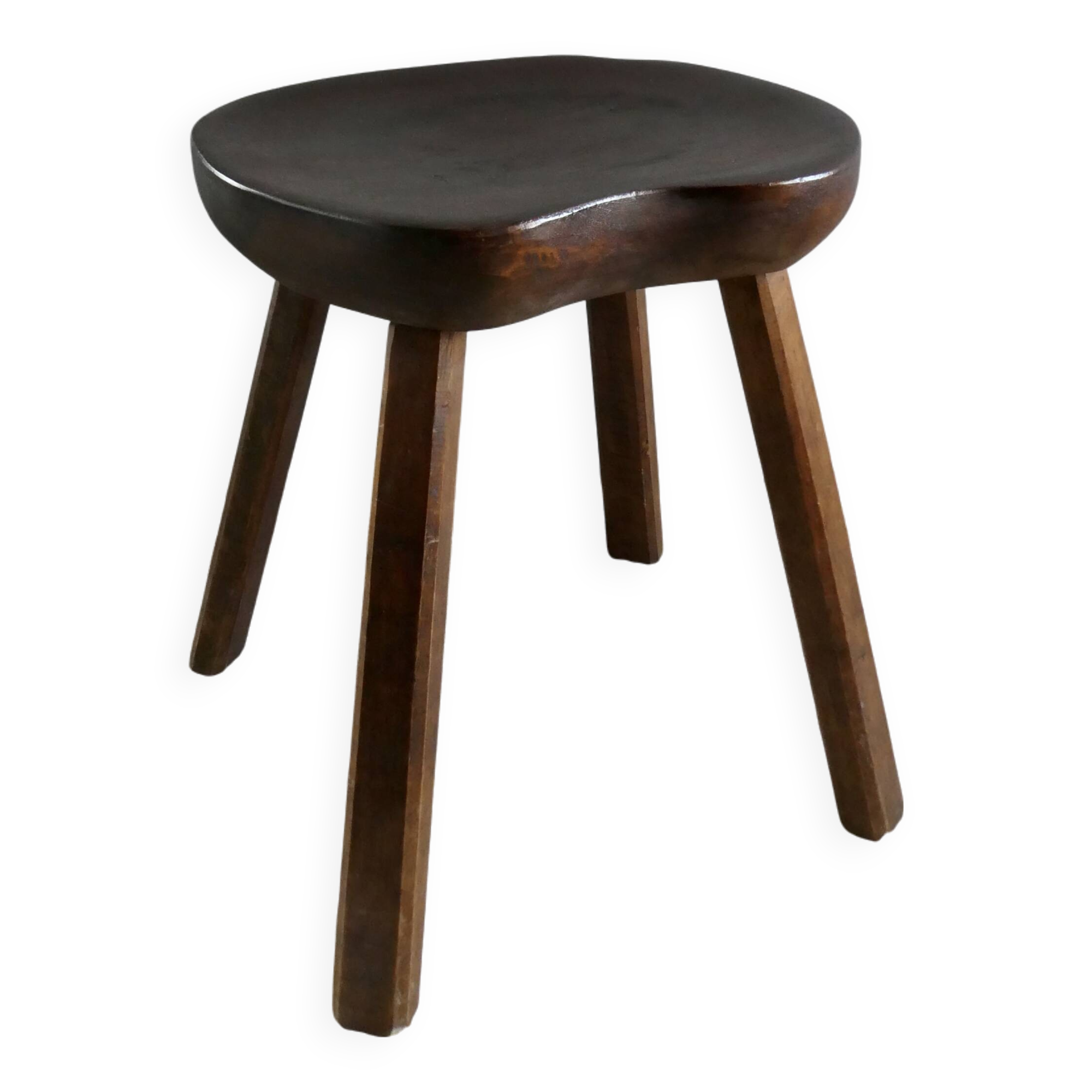 Solid wood stool, folk art