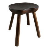 Tabouret en bois massif, art populaire