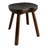 Tabouret en bois massif, art populaire
