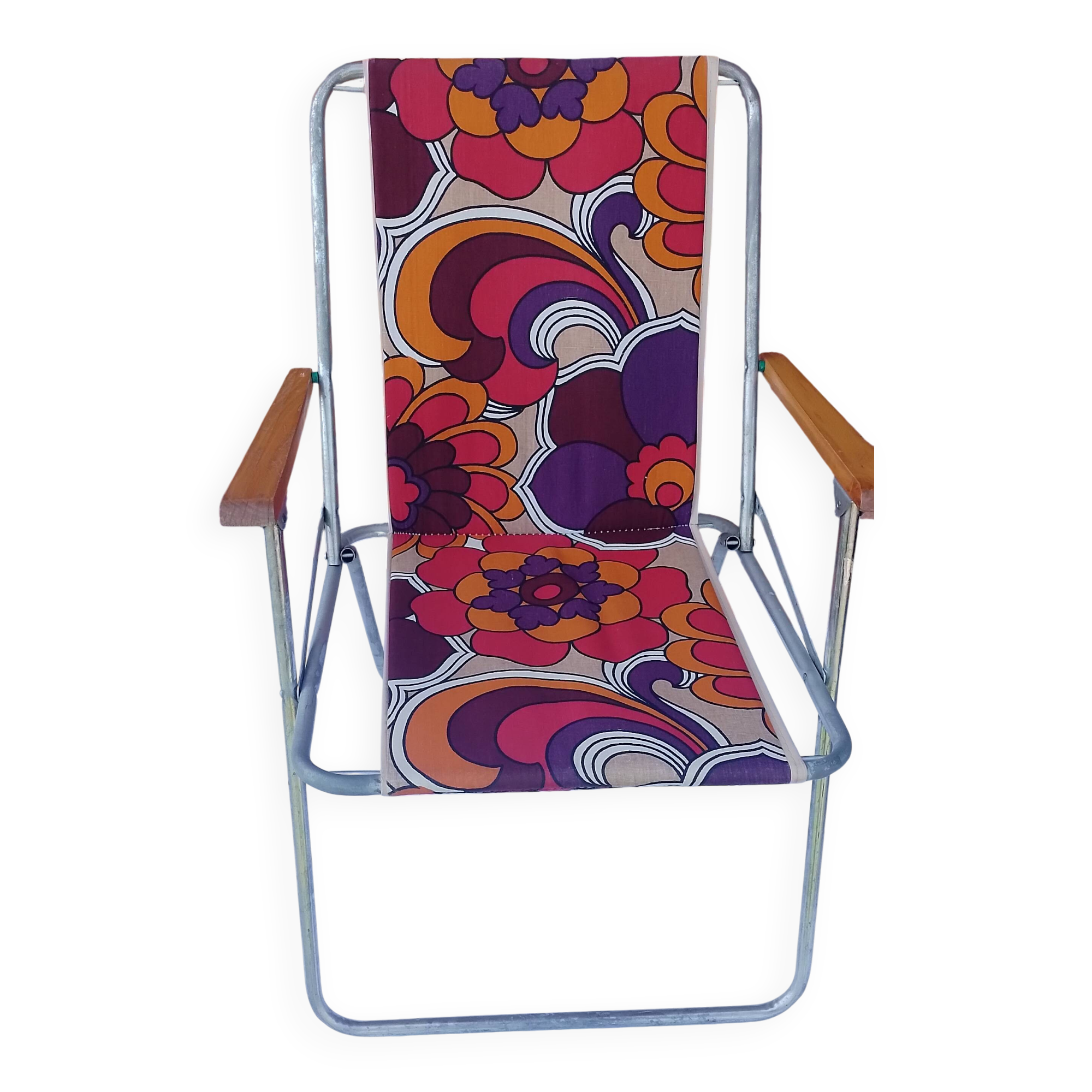 70's vintage fabric folding armchair